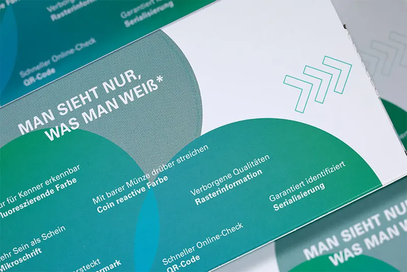 Sicherheitsmerkmal Mikroschrift auf einer Faltschachtel