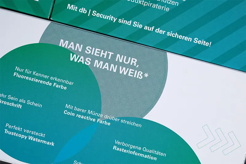 Sicherheitsmerkmal Rasterinformation auf einer Faltschachtel